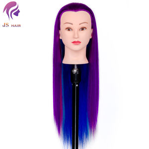 Maniquí de entrenamiento femenino hermoso de pelo largo multicolor para cortar el pelo trenzado muñeca de estilo para peluquería - Product Image 6