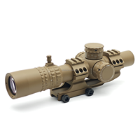 Lunette de visée télescopique 1-8X24mm FFP LPVO, premier plan focal, avec monture de lunette de 30 mm, 6 niveaux de luminosité, couleur beige