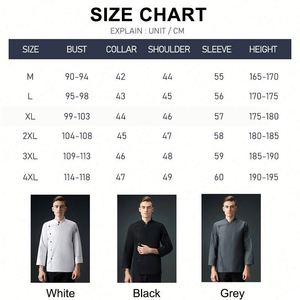 Veste de travail imperméable pour homme, uniforme de cuisine, pantalon de travail, manches longues, coupe ajustée, veste de chef de restaurant, personnalisable - Product Image 2