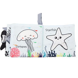 Divertenti Libri in Stoffa Morbida per Neonati con Code di Animali 3D Sottomarini, Libri Silenziosi per <span class=keywords><strong>il</strong></span> Tummy Time con Effetto Stropicciato e Funzione Tocco e Sensazione - Product Image 6