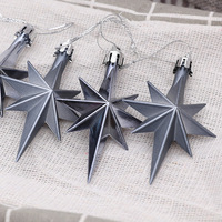 Ensemble de 12 pendentifs en forme d'étoile pour arbre de Noël, plaqués or, pour Noël, Nouvel An, fête de fin d'année