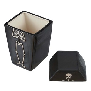 Faïence d'Halloween 28 onces en forme de cercueil Squelette Traiter Pot de stockage des aliments pour <span class=keywords><strong>la</strong></span> cuisine décoration de <span class=keywords><strong>la</strong></span> maison récipient à farine alimentaire - Product Image 4