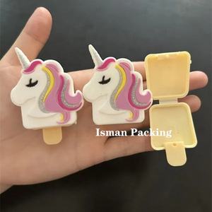 Распродажа, пластиковый мини-контейнер для бальзама для губ в форме единорога, пустой креативный чехол для губной помады с силиконовым держателем - Product Image 2