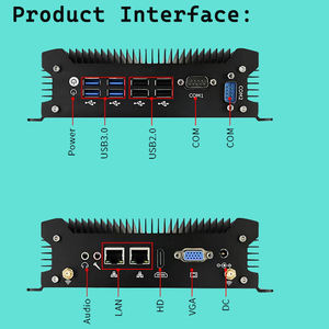 Mini PC Fanless Populaire avec Double Port LAN GbE, Processeur Core i3-6167, PC Embarqué avec 8 Go DDR4, SSD 128 Go, Wi-Fi 5, Mini Box PC - Product Image 1