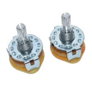 RS25 Band switch Shaft Panel Mount L=20mm 1P11T 2P4T 2P5T 2P6T 3P3T 3P4T 4P3T Rotary Switch Selector Band