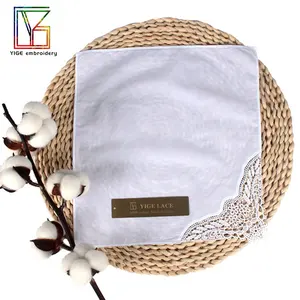 Белый роскошный вязаный крючком носовой платок для женщин/Дамский свадебный подарок кружевной носовой платок из 100% хлопка