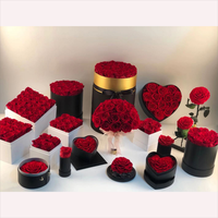 Vente en gros logo personnalisé mariage naturel longue durée de vie de luxe diverses couleurs rose fleur cadeau éternel préservé roses dans une boîte