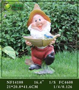Statua di Gnomo da Giardino in Resina a Grandezza Naturale 16,8 Pollici con Secchielli d'Acqua per Decorazione Esterna Casa e Prato - Product Image 4