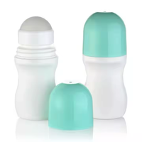 Flacon roll-on vide en plastique PP pour déodorant, 50 ml, anti-transpirant, huile essentielle, avec bouchon à vis
