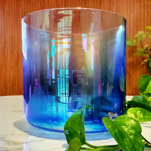 Cuenco de Cristal de Cuarzo Transparente Azul Cósmico Q're, 432Hz/440Hz, Instrumento de Sanación por Sonido y Meditación - Product Image 1
