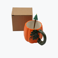 2025 mejor venta creativa 3D porcelana calabaza taza novedad otoño cosecha taza de café para el Día de Acción de Gracias microondas seguro