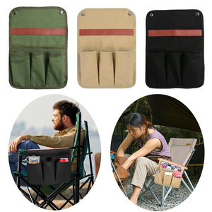 Sac suspendu pour accoudoir de chaise de camping, organisateur de rangement multifonctionnel pour équipement de plein air, toile rectangulaire multicolore - Product Image 5