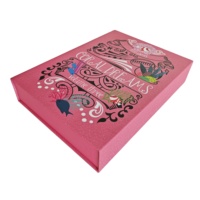 Boîte cadeau rigide rose personnalisée en carton avec fermeture magnétique, emballage en papier couché pour parfum, cadre photo, puzzle