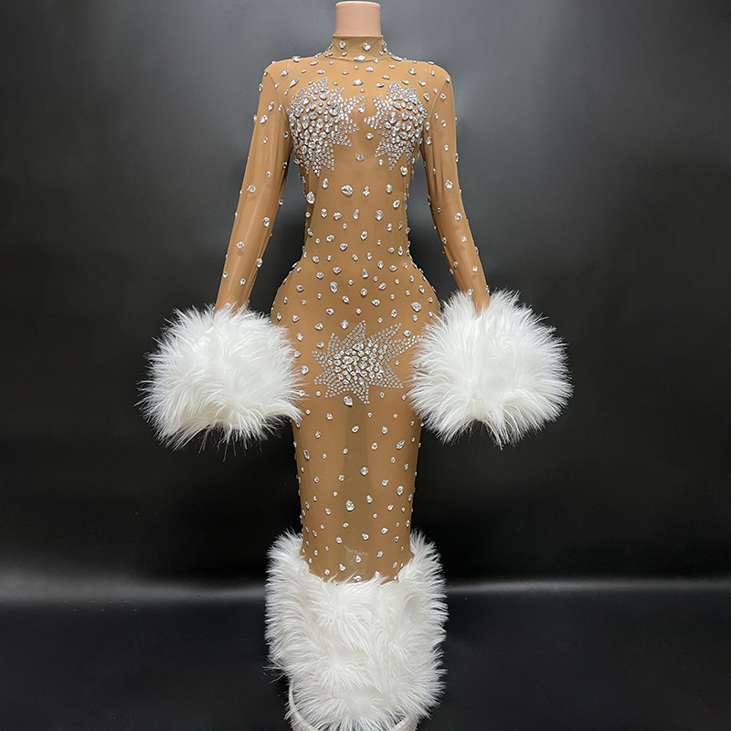 Brown & White Dress - 2025 New Design Floor Length