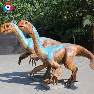 Simulation dinosaure jumeaux Statue animatronique dinosaure grandeur nature animé Raptor Velociraptor pour parc d'attractions et parc animalier - Product Image 5