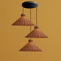 Lampes suspendues en rotin naturel tissées à la main - Éclairage intérieur élégant pour restaurants, chambres à coucher, cafés