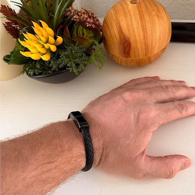 USB C to USB C Short Charging Portable Fashion Bracelet Charger Braided Leather Wrist Data Transfer Cord Emergency Backup Cable