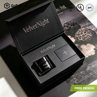 Boîte de soin de la peau innovante, emballage de crème de nuit de luxe, logo personnalisé, étui magnétique, boîte noire mate durable, gaufrage, cadre photo