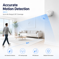 Detector de Movimiento PIR Zigbee Tuya, Sensor de Alarma de Seguridad Infrarrojo Inalámbrico con Alerta por Aplicación, Montaje Magnético para Seguridad del Hogar