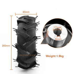 Mayebikes YJ-10 Roues tout-terrain de 10 pouces 3.50-4 Pneus agricoles en caoutchouc gonflables Trou d'axe de 17 mm <span class=keywords><strong>pour</strong></span> vélo électrique <span class=keywords><strong>Tracteur</strong></span> - Product Image 5