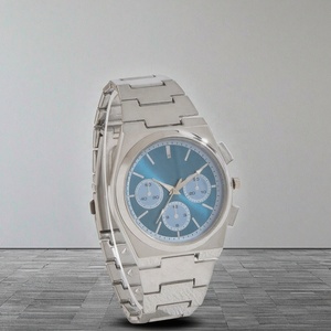 Proveedor de relojes OEM de alta calidad, relojes de pulsera multifunción de acero inoxidable azul, cronógrafo impermeable, <span class=keywords><strong>reloj</strong></span> de cuarzo para hombre - Product Image 2