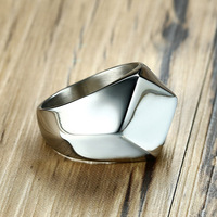 Einfache Anillos Großhandel antike Meisterschaft Statement Ringe Rohlinge Vintage gravierte Edelstahl Siegel Gold Ring Männer