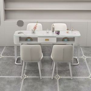 2026 Modern Simple Internet-famous <b>Nail</b> <b>Table</b> Cream <b>Nail</b> Japanese Minimalist <b>Nail</b> Salon Dual <b>Nail</b> <b>Table</b> and Chair Set - Product Image 1