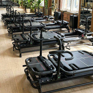 Reformer de Pilates de Aluminio con 8 Resortes Alemanes de Alta Calidad, Duradero para Uso Comercial, Reformer Negro con Manillar Ajustable <span class=keywords><strong>360</strong></span>°, CE - Product Image 1