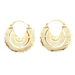 Pendientes de Aro Dorados E4520, Estilo Bohemio Geométrico, Joyería Fina para Uso Diario de Mujer, Chapados en Oro - Product Image 1