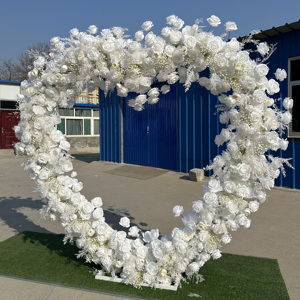 A-FHA027 Wholesale Fake Flower <b>Arch</b> Backdrop Wedding Heart Shaped <b>Arch</b> with Flower love Heart <b>Arch</b> for Wedding <b>Decoration</b> - Product Image 3
