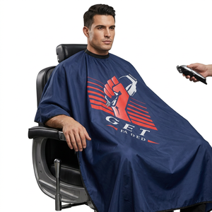 Barber Cape Printed Patriotic Graphic <b>Waterproof</b> Hair Cutting Gown Snap Closure Salon Styling Apron Barber Capes - Product Image 1