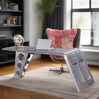 Mobilier d'aviation personnalisé de style industriel bureau fait à la main forme de table d'aile d'avion en aluminium finition antique