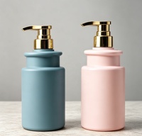Bouteille de shampoing blanche 300ml/500ml en PET, flacon vide en plastique, bouteille unique pour gel douche et après-shampoing