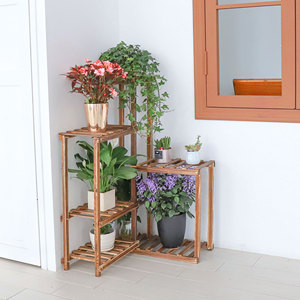 Espositore <span class=keywords><strong>Angolare</strong></span> da Giardino in <span class=keywords><strong>Legno</strong></span> a Più Livelli per Fiori e Piante - Product Image 6