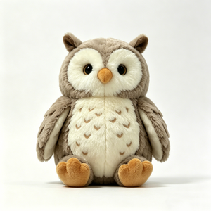 Customized Brown White Spotted Owl Plush Toy, Soft Sitting Barn Owl Stuffed Animal,Cute Fluffy Forest Owl Plush Doll - Product Image 5