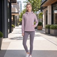 Veste softshell pour femme, automne, extérieur, imperméable, coupe-vent, col montant, fermeture éclair, capuche, logo personnalisé, OEM, randonnée, trekking, vêtements