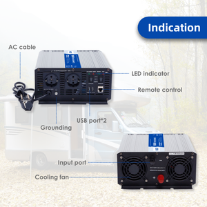 Onduleur à onde sinusoïdale pure MJOO 1.5kw avec <span class=keywords><strong>chargeur</strong></span> DC 12v 24v 48v à AC 110V <span class=keywords><strong>220V</strong></span> en option pour caravane <span class=keywords><strong>camping</strong></span>-<span class=keywords><strong>car</strong></span> RV - Product Image 5