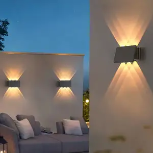 モダンな壁取り付け用燭台壁掛け式Led階段ステップライト屋内屋外防水長方形壁ガーデンランプ