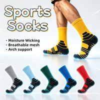 Chaussettes de sport pour hommes, absorbant les chocs, avec soutien de la voûte plantaire en maille respirante, chaussettes de course et d'entraînement