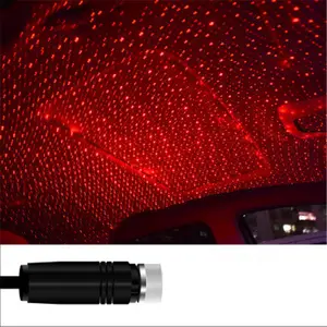 Proyector de luces LED para techo de coche, luz de noche de estrellas, USB, rojo, azul, púrpura, romántico