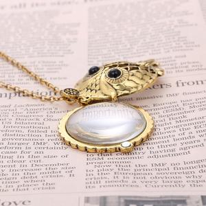 Mg12098 4x आवर्धक ग्लास स्लाइडिंग शीर्ष चुंबक पेलेंट नेकलेस चेन मैग्निफायर 30 "(फ़ाइल उल्लू) - Product Image 3