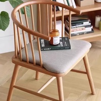 Chaise de salle à manger nordique en bois massif avec revêtement en tissu - Multifonctionnelle pour la maison et l'hôtel