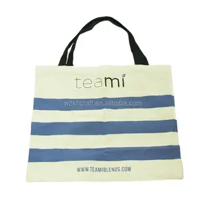 Logo personnalisable recyclé réutilisable nautique coton Shopping Beach sac fourre-tout fait à la main toile sacs fourre-tout
