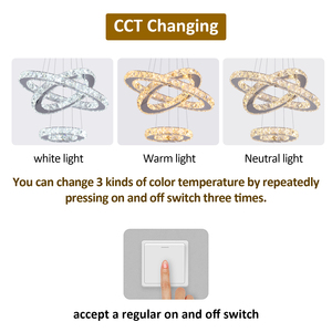 米国倉庫カスタムLEDクリスタルシャンデリア天井ライトホテルアパートステンレススチールリモコンカラー - Product Image 3