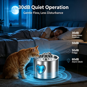<span class=keywords><strong>Fontaine</strong></span> à <span class=keywords><strong>eau</strong></span> automatique pour animaux de compagnie Elecpet, écologique, moderne, durable, 2,5 L, en acier inoxydable, <span class=keywords><strong>silencieuse</strong></span>, avec alimentation USB - Product Image 5