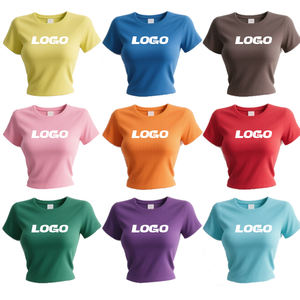 Zomer Street Custom Baby Tee Y 2K Crop <span class=keywords><strong>Tops</strong></span> T-Shirt Sexy Casual Katoenen Jersey Top Met Ronde Hals En Korte Mouwen Voor Dames - Product Image 1