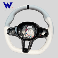 Volant en cuir blanc personnalisé en fibre de carbone pour BMW Série G M3 G80 M4 G82 M5 F90 M8 X3m X4m X5m X6m G3x G1x G0x TY CN