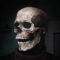 Masque de crâne DAMAI effrayant avec mâchoire mobile et bouche ouverte, en latex, pour adulte, idéal pour Halloween, cosplay, accessoires de fête tendance, Noël
