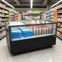 Congélateur coffre à grande capacité avec vitrine super transparente et affichage profond, type îlot