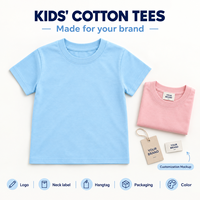 T-shirts vierges personnalisables pour enfants avec logo, 230 GSM, 100 % coton, manches courtes, col rond, pour garçons et filles, vente en gros sous marque privée